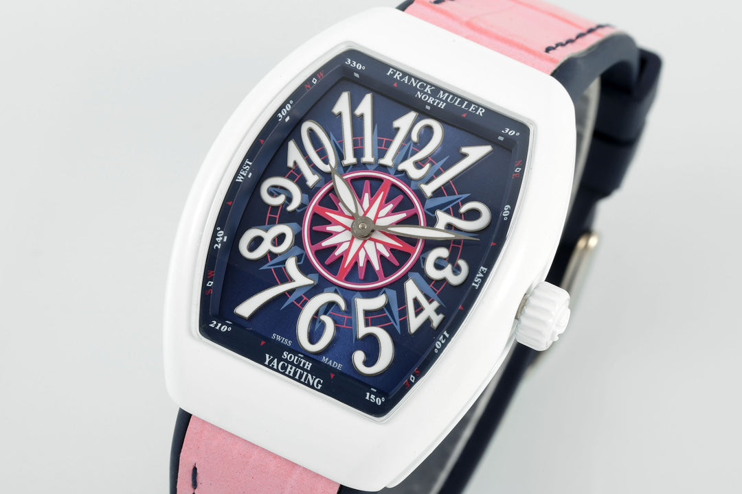 Franck Muller V32 Women's Yachting 1:1 Best Edition ABF Factory Pink Rubber Strap