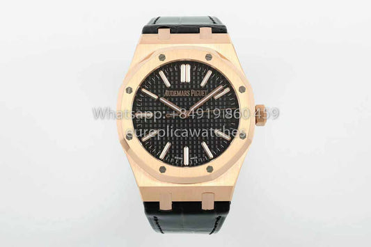 Audemars Piguet Royal Oak  15510ST from IPF Factory 1:1 Best Clone Black Dial Leather Strap