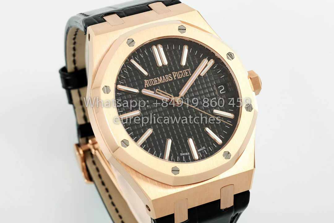 Audemars Piguet Royal Oak  15510ST from IPF Factory 1:1 Best Clone Black Dial Leather Strap