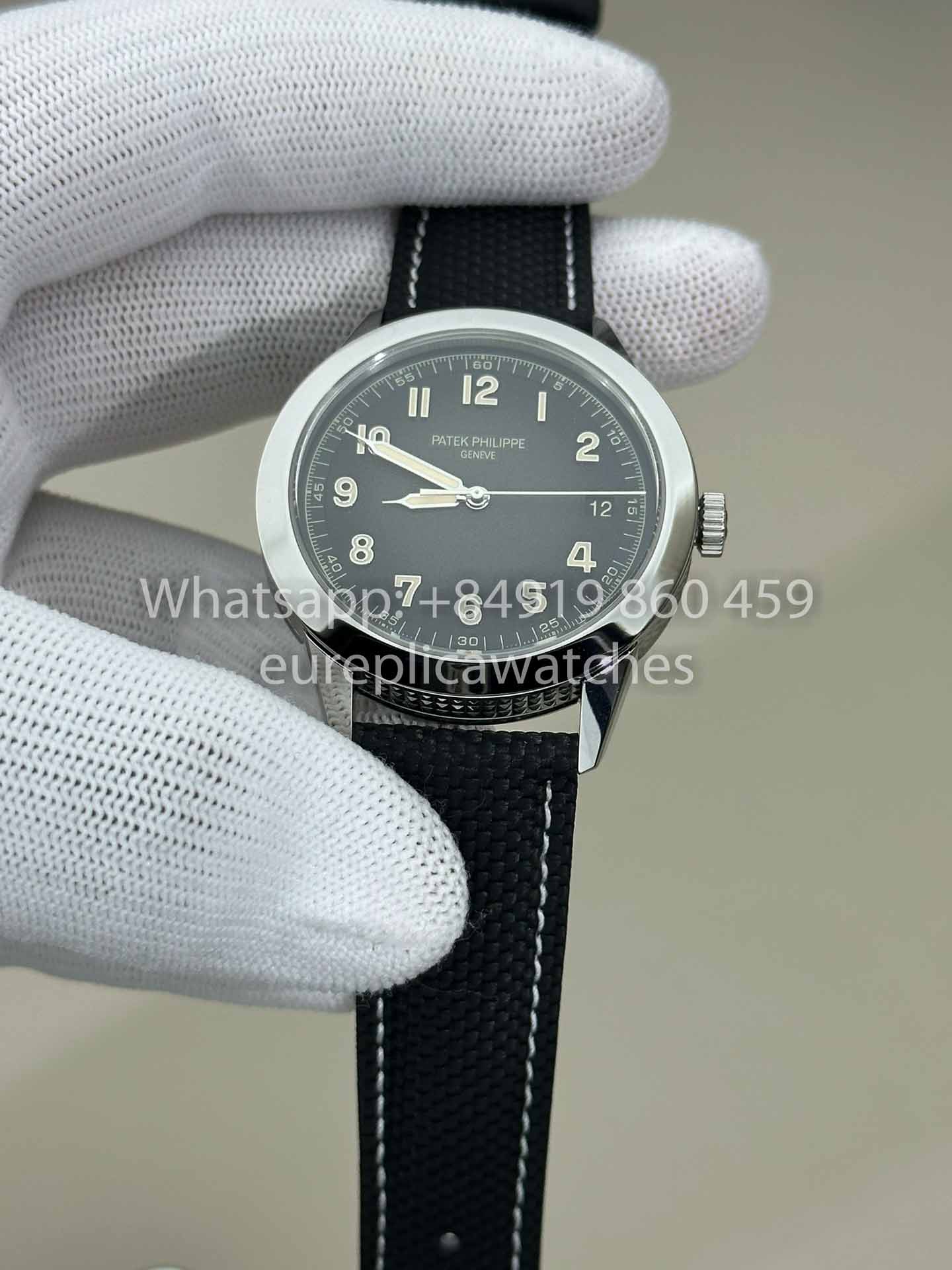 Patek Philippe Calatrava 5226G-001 Fabric Strap 1:1 Best Clone GR upgraded luminous version