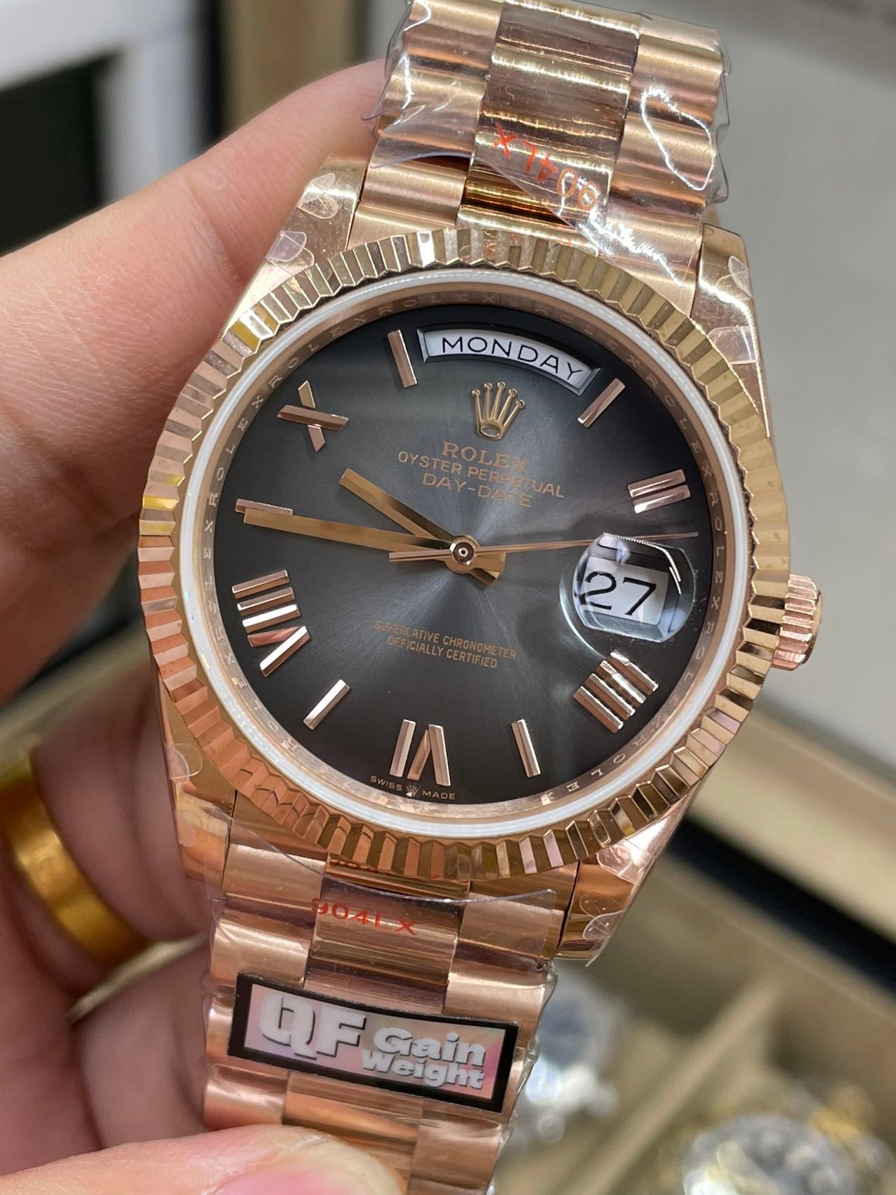 Rolex dévoile la nouvelle Day-Date 40 mm avec cadran ardoise fumée 2024 QF Factory 1:1 Best Edition 