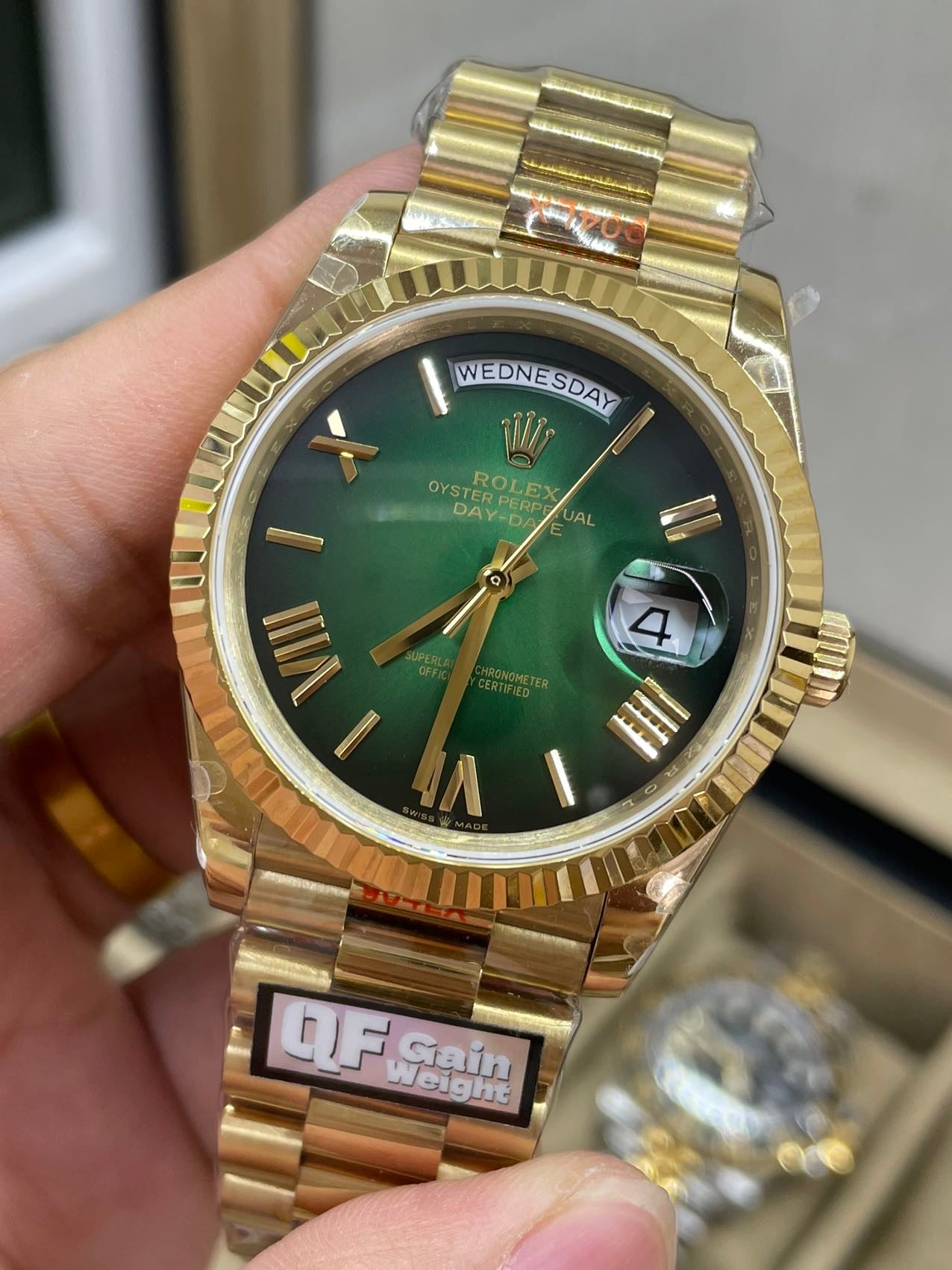 Rolex dévoile la nouvelle Day-Date 40 mm avec cadran vert 2024 QF Factory 1:1 Best Edition 