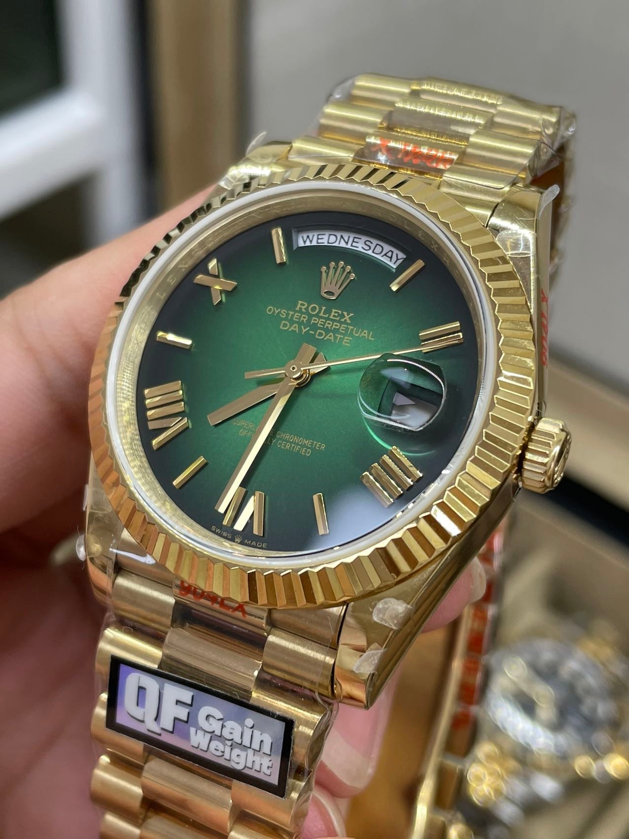 Rolex dévoile la nouvelle Day-Date 40 mm avec cadran vert 2024 QF Factory 1:1 Best Edition 