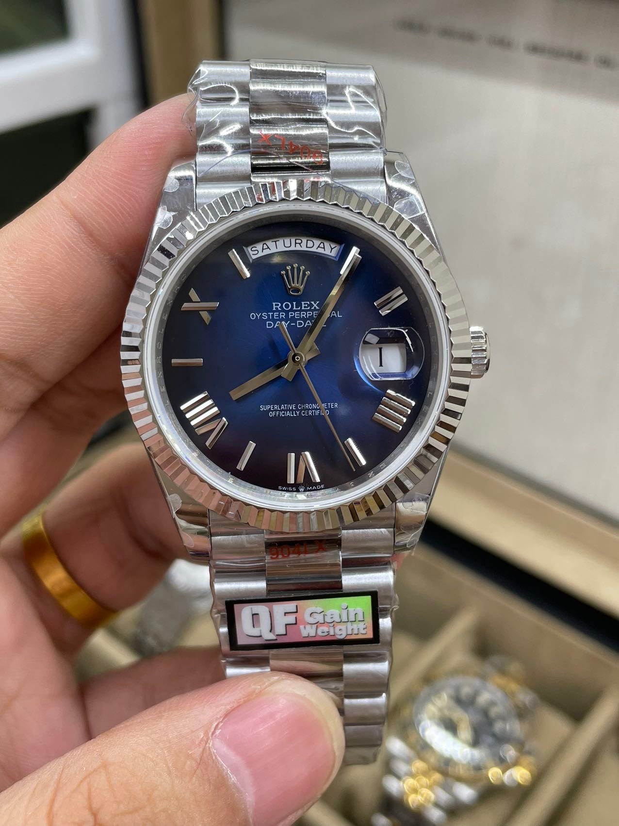 Rolex dévoile la nouvelle Day-Date 40 mm avec cadran bleu 2024 QF Factory 1:1 Best Edition 