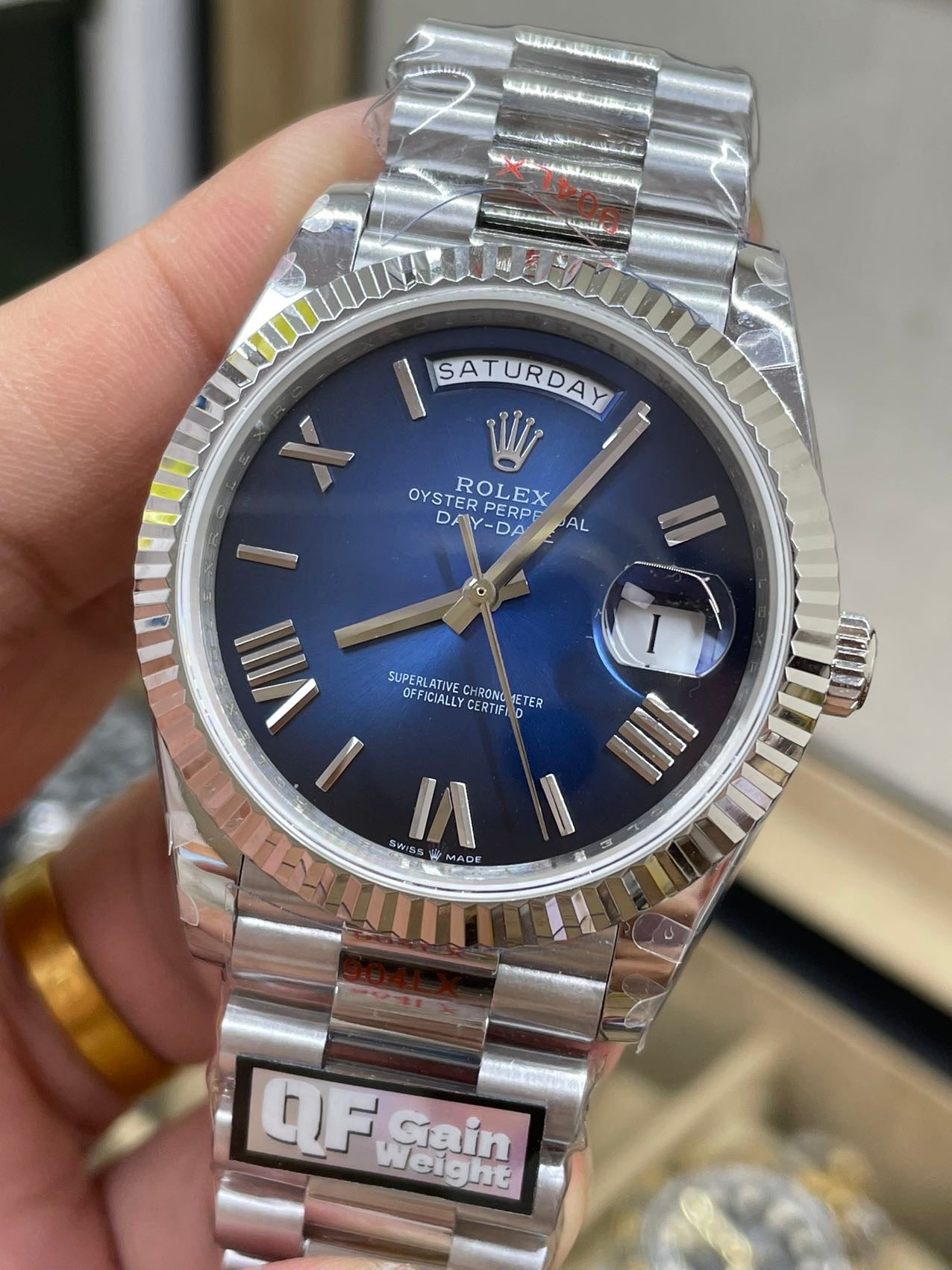 Rolex dévoile la nouvelle Day-Date 40 mm avec cadran bleu 2024 QF Factory 1:1 Best Edition 