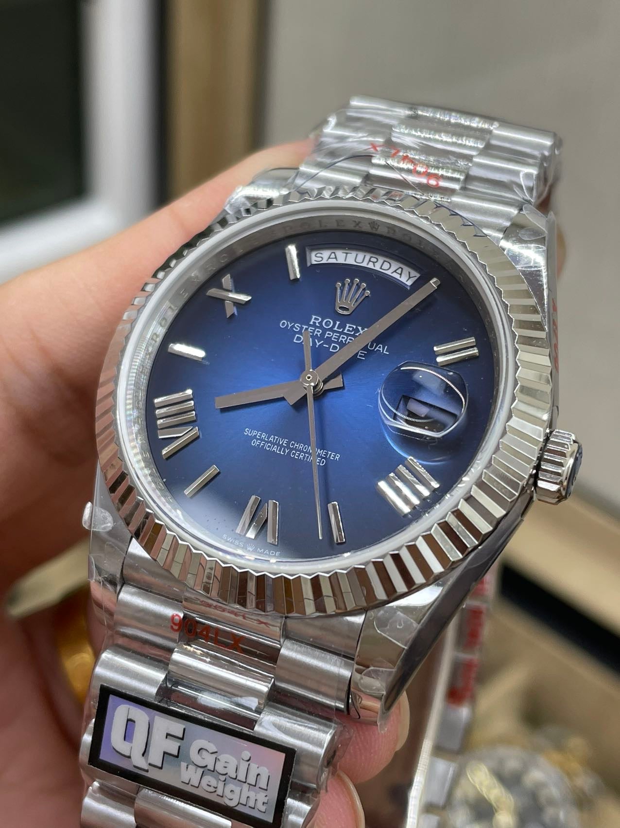 Rolex dévoile la nouvelle Day-Date 40 mm avec cadran bleu 2024 QF Factory 1:1 Best Edition 