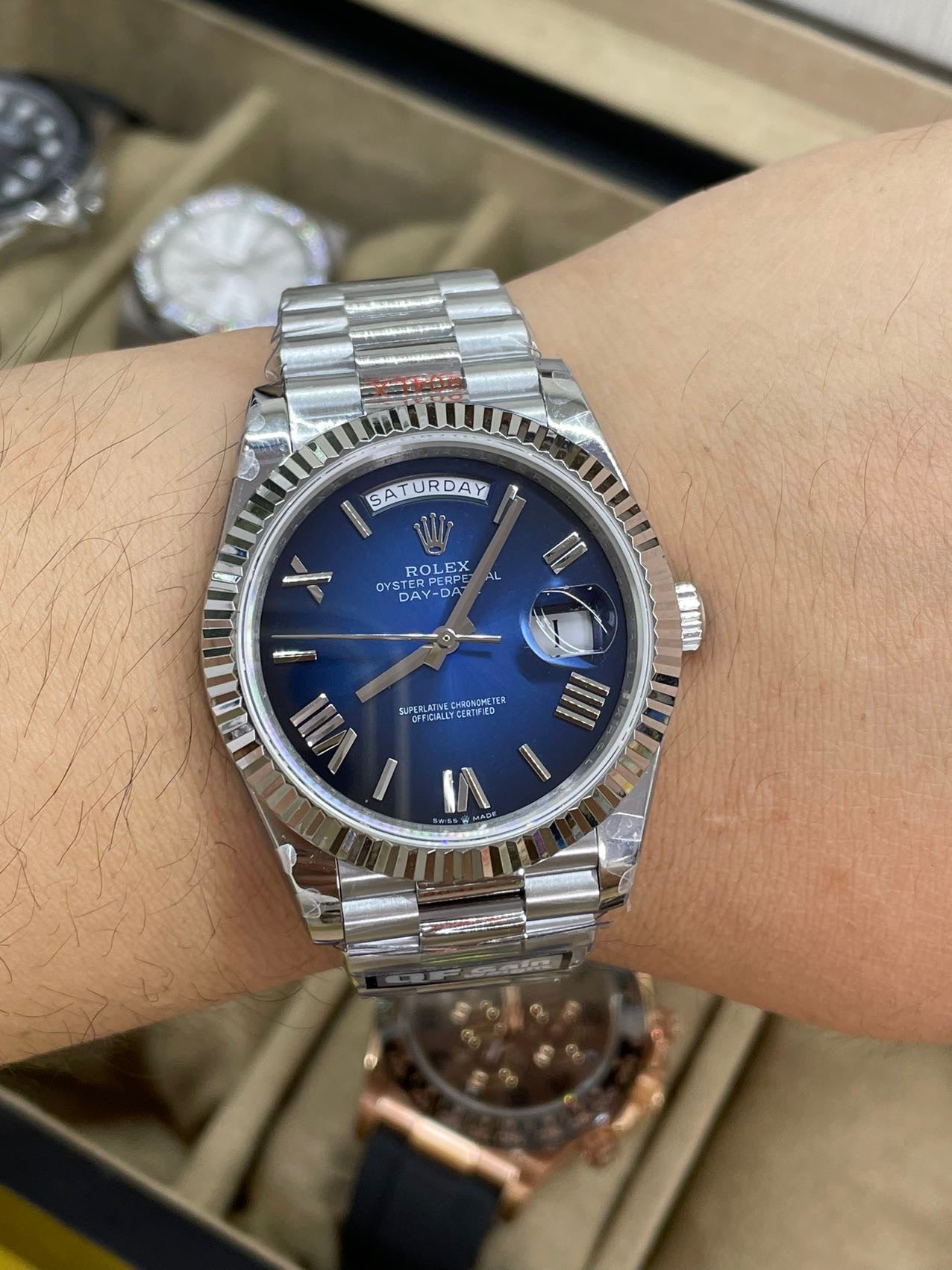 Rolex dévoile la nouvelle Day-Date 40 mm avec cadran bleu 2024 QF Factory 1:1 Best Edition 