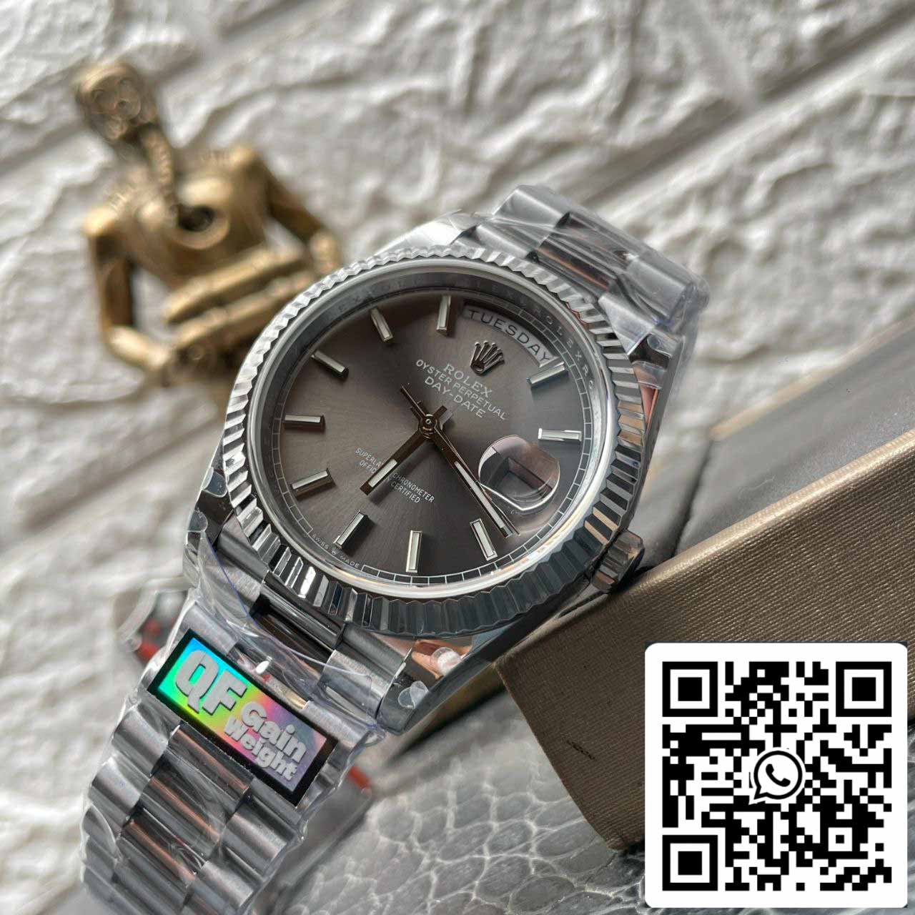 Rolex Day Date M228236-0013 Cadran ardoise platine Meilleure édition 1:1 QF Factory 184 grammes