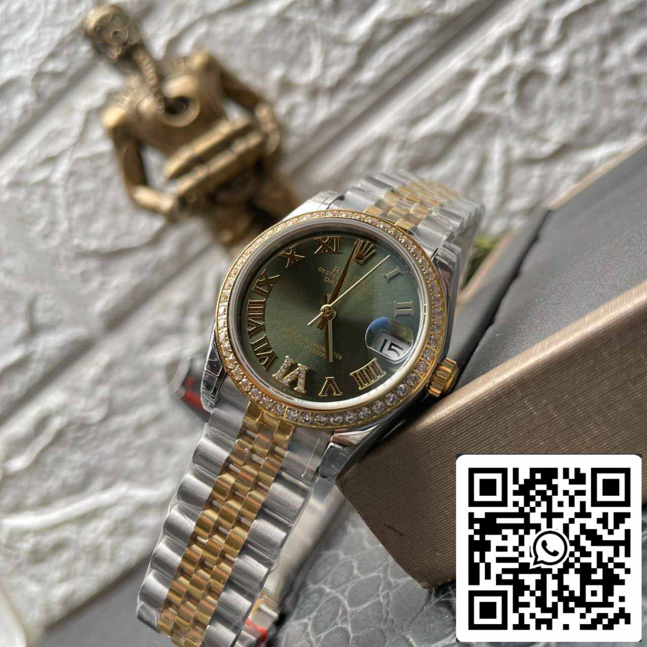 Rolex Datejust M126233-0025 1:1 Best Edition EW Factory Diamond-Studded Olive Green Dial