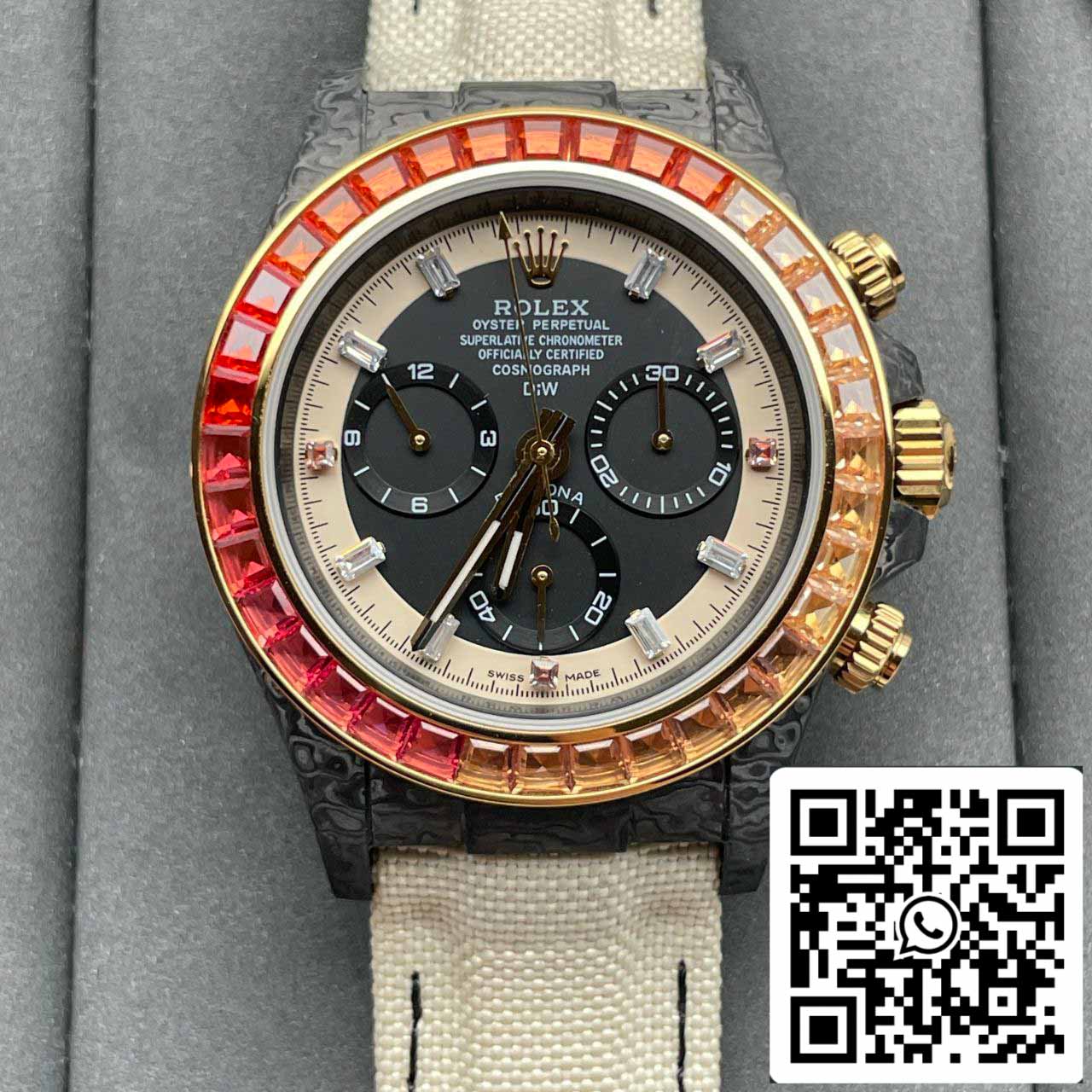 Rolex Daytona Cosmograph Diw Custom Version 1:1 Meilleure édition Diw Factory Cadran noir