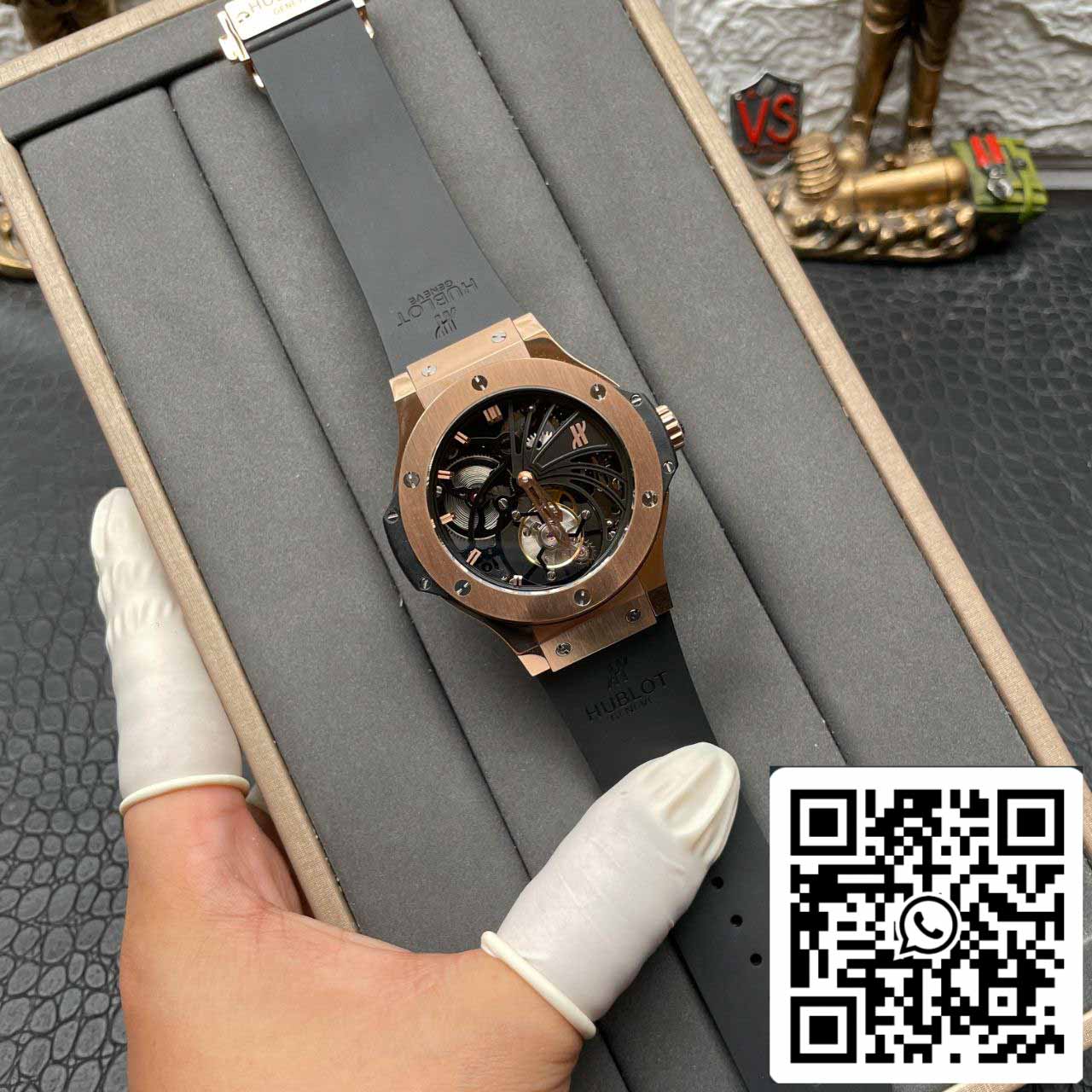 Hublot Big Bang hollow tourbillon 1:1 Best Edition Swiss Seagull hand-winding tourbillon movement 18K Rose Gold