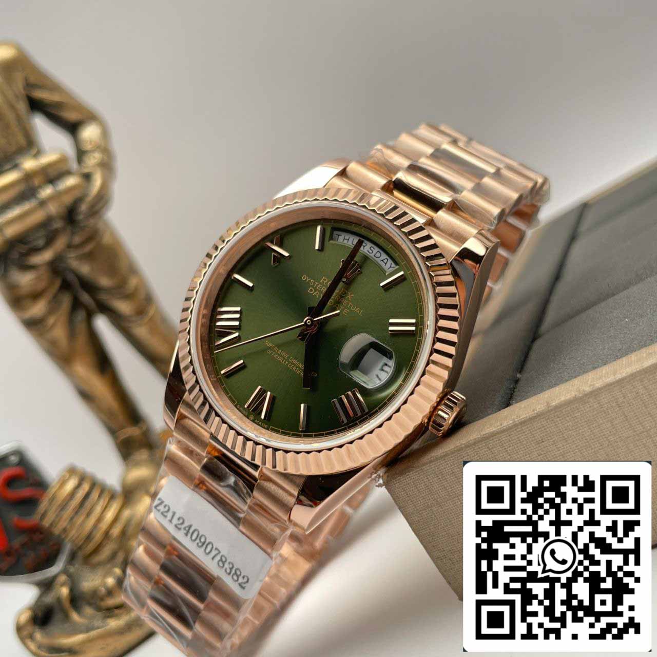 Rolex Day Date 40 228235 Gold Filled 18k avec un poids de 185 grammes cadran vert