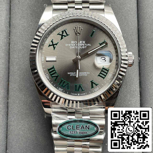 Rolex Datejust M126334-0045 41MM Wimbledon-Zifferblatt von Clean Factory