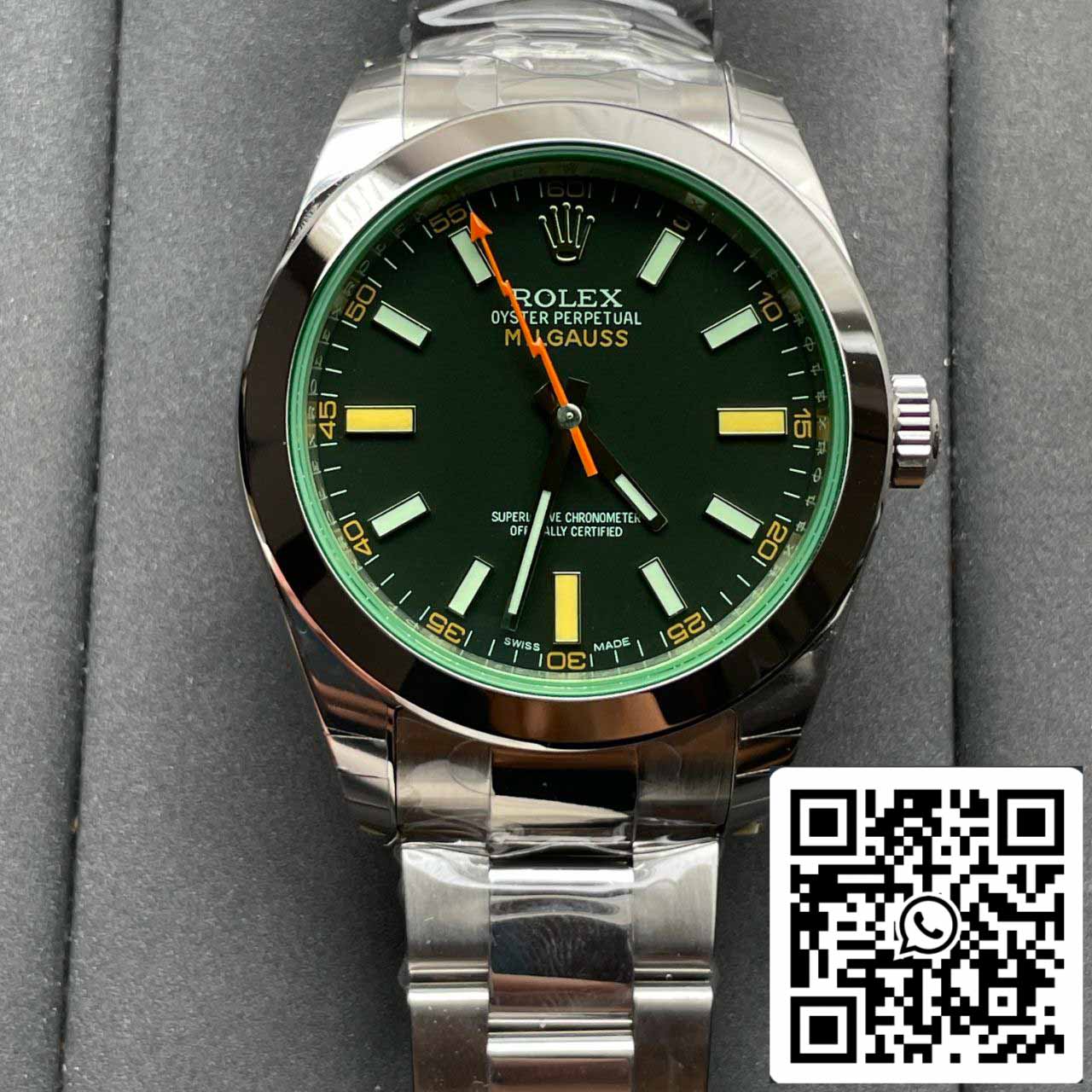 Rolex Milgauss 116400GV JVS Factory 1:1 Meilleure édition suisse ETA3131 Cadran noir