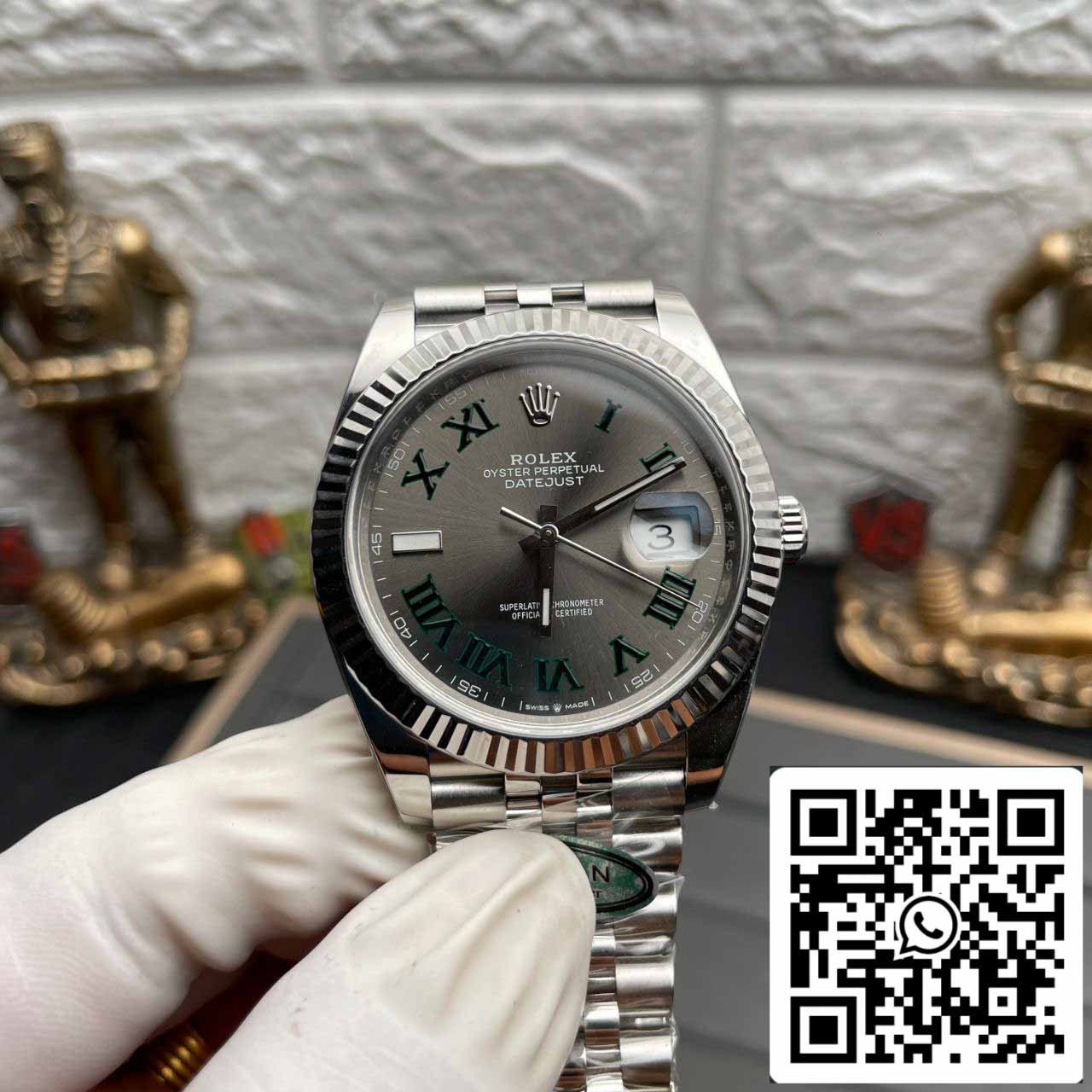 Rolex Datejust M126334-0045 41MM Wimbledon-Zifferblatt von Clean Factory