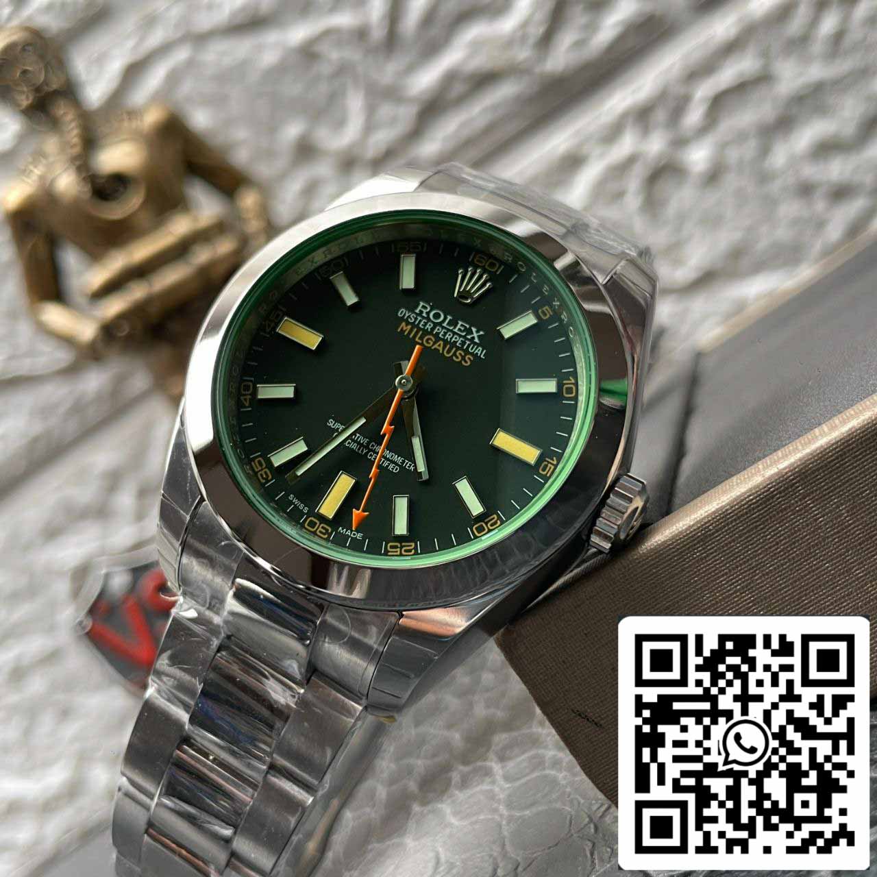 Rolex Milgauss 116400GV JVS Factory 1:1 Meilleure édition suisse ETA3131 Cadran noir