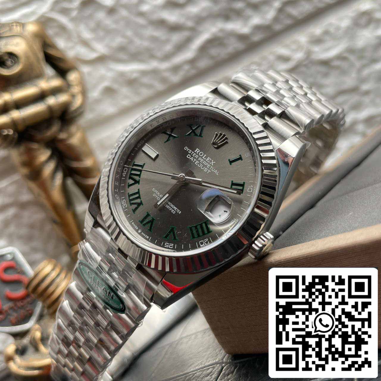 Rolex Datejust M126334-0045 41MM Wimbledon-Zifferblatt von Clean Factory