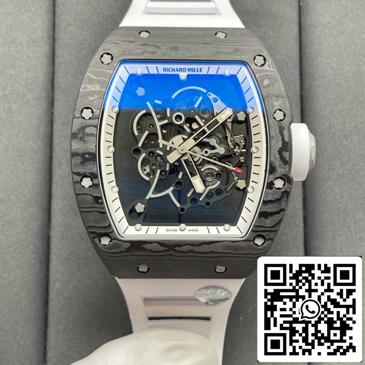 RICHARD MILLE  RM055  ZF 2024 1:1 Best Edition Carbon Fiber Case Black Strap