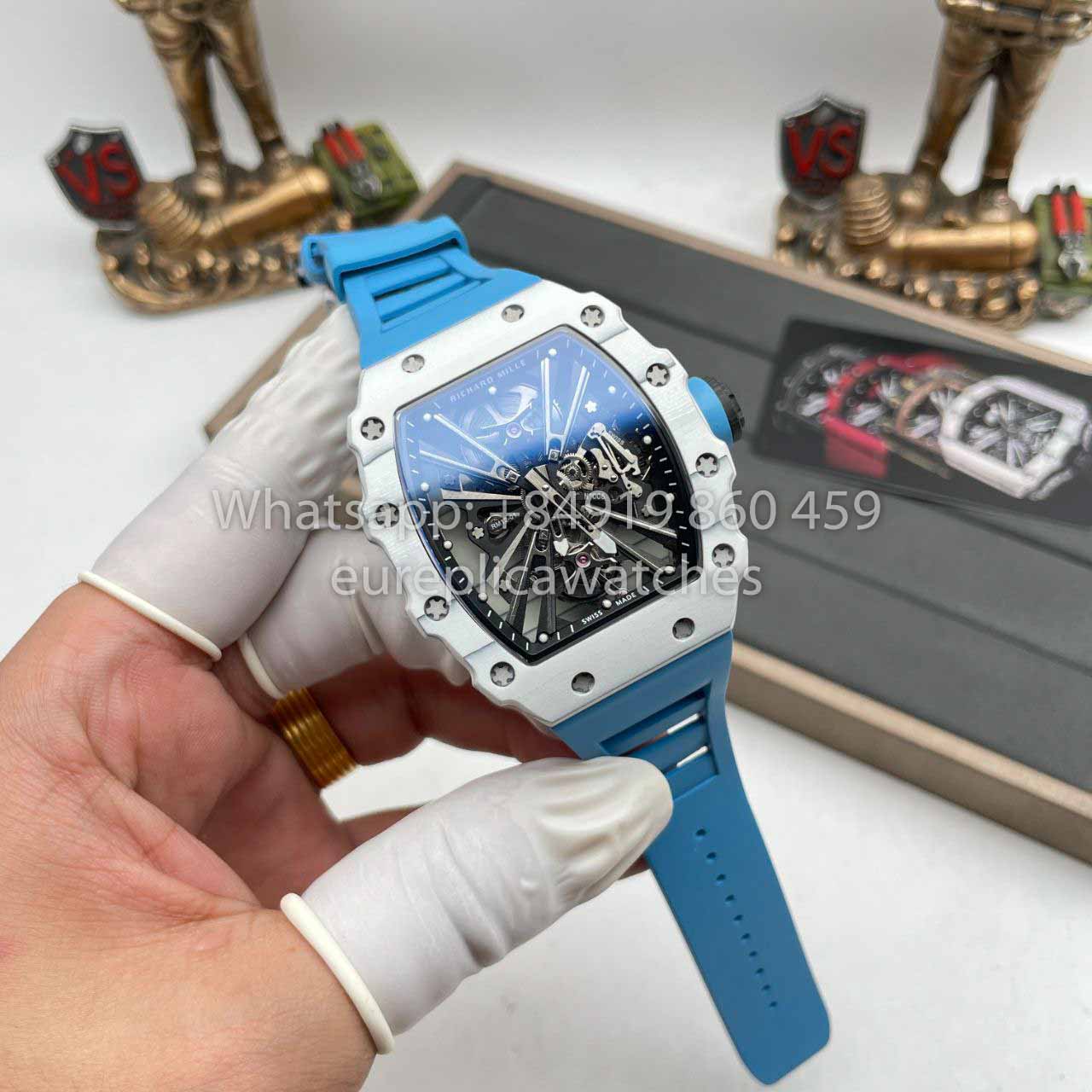 Richard Mille RM12-01 Tourbillon 1:1 Best Edition RM Factory Blue Strap