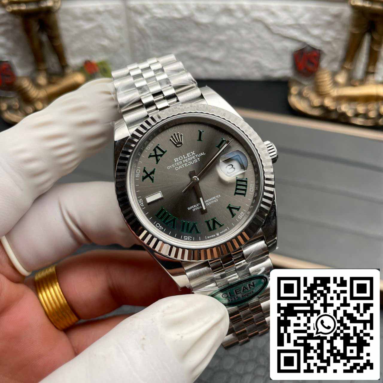 Rolex Datejust M126334-0045 41MM Wimbledon-Zifferblatt von Clean Factory