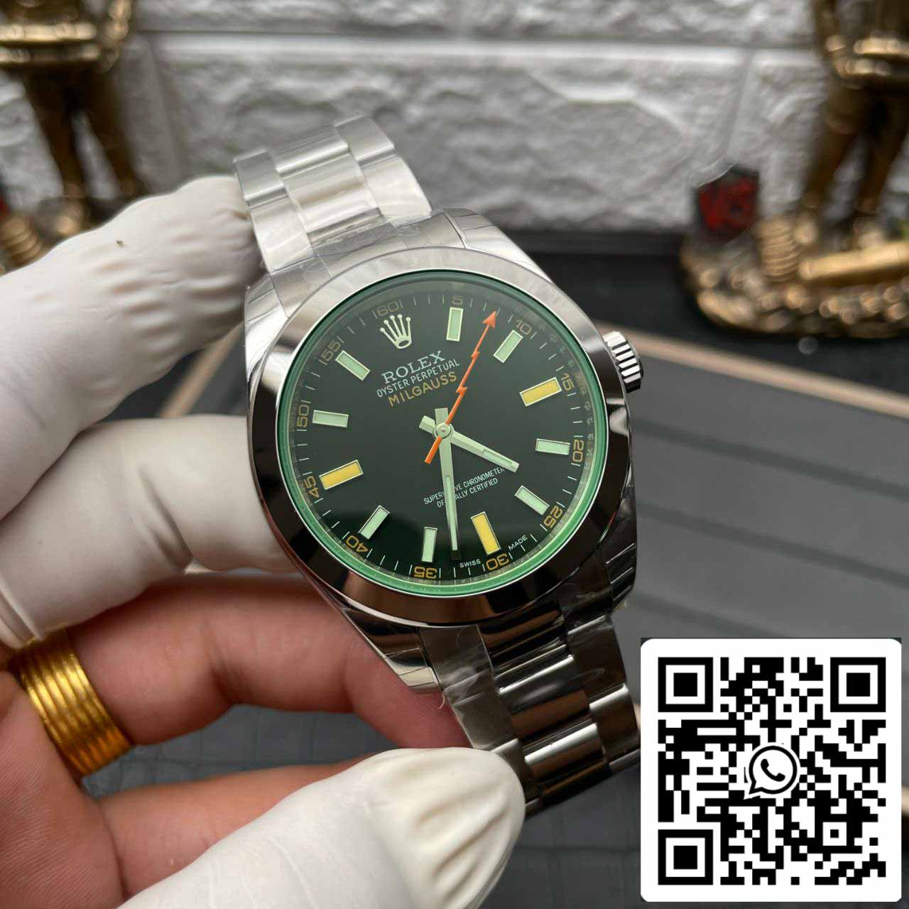 Rolex Milgauss 116400GV JVS Factory 1:1 Meilleure édition suisse ETA3131 Cadran noir