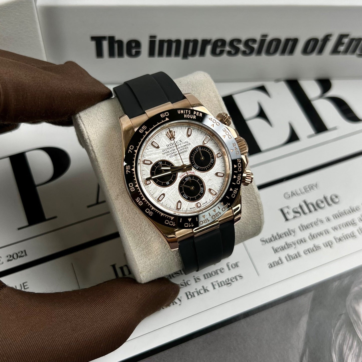 Rolex Cosmograph Daytona 116515LN meteorite dial 18k Rose gold Coated