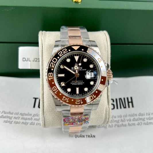 Montre pour homme Rolex GMT-Master II Root Beer 126711CHNR-0002 enveloppée d'or rose