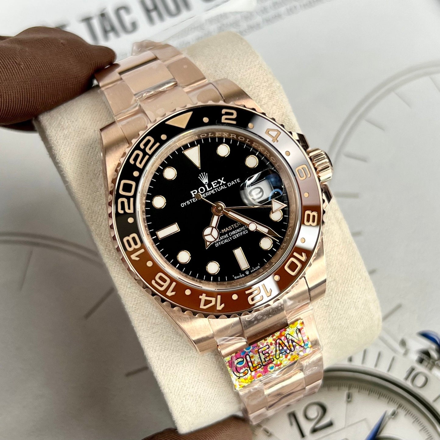 Rolex GMT-Master II Everose Gold Root Beer Brown 126715CHNR 40mm Rose Gold Wrapped from Clean Factory