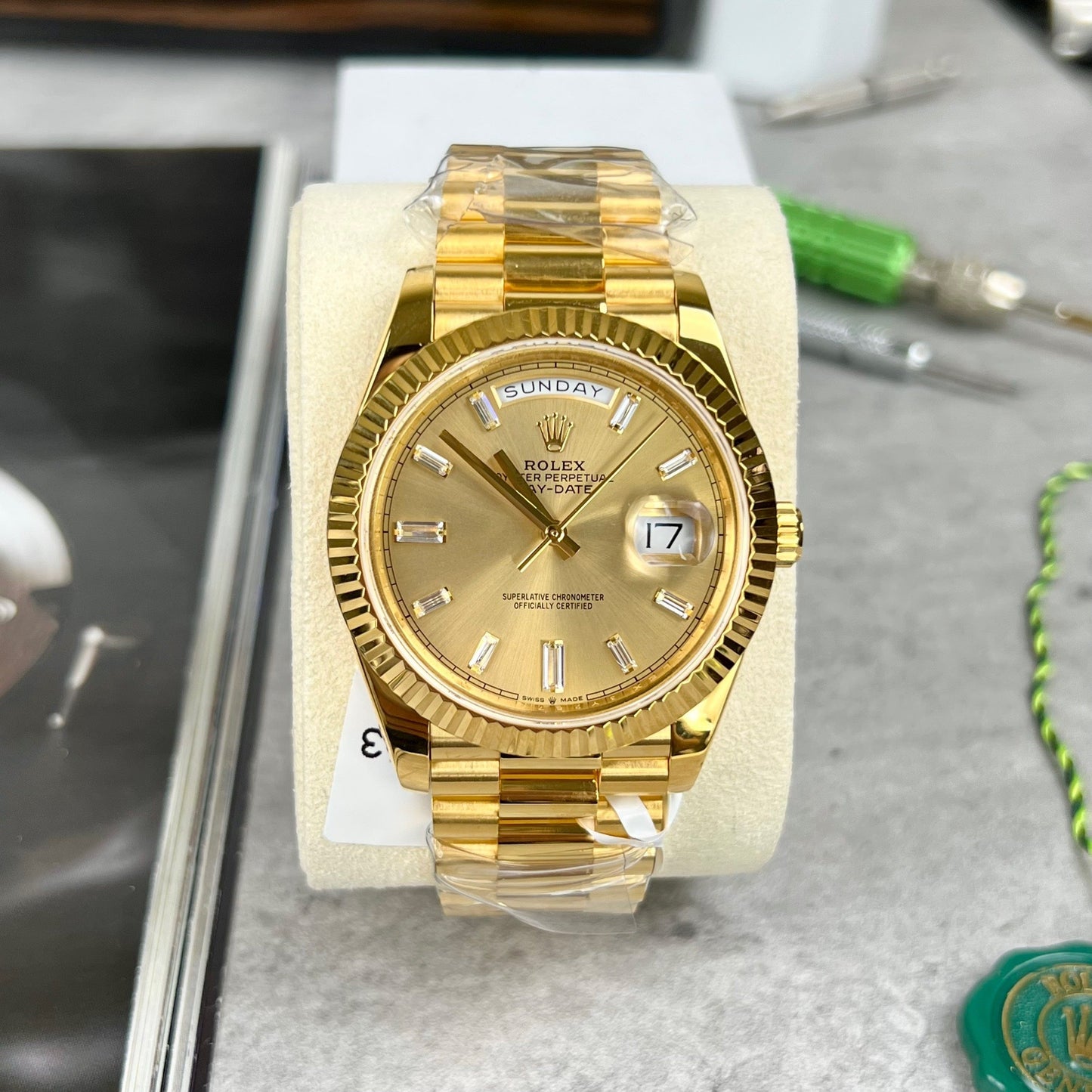 Rolex Day-Date 40 228348rbr-0002 Gold Filled 18 carats avec un poids de 167 grammes