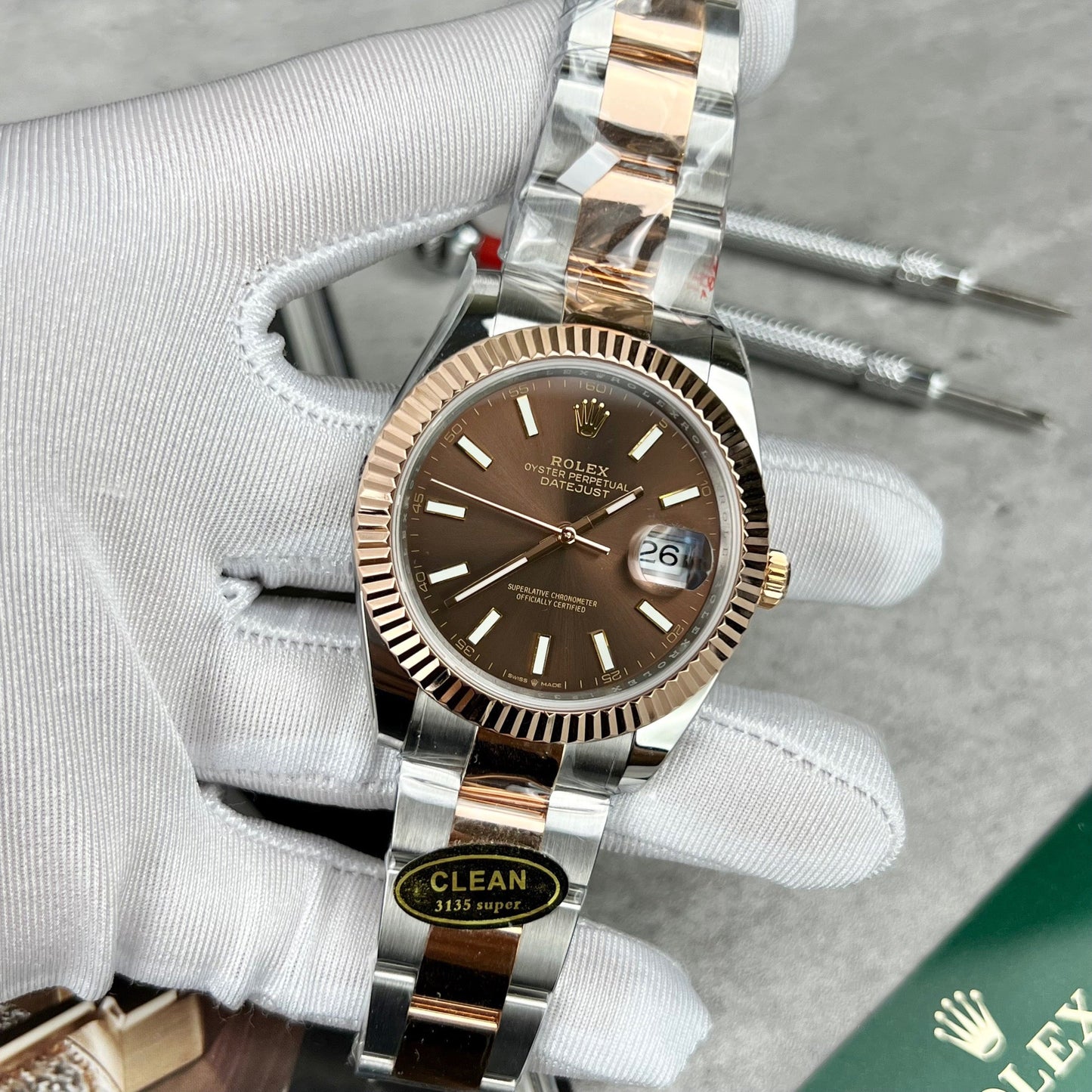 Rolex Datejust 41 Men's Automatic Watch 126331-0001 18k Rose gold coated