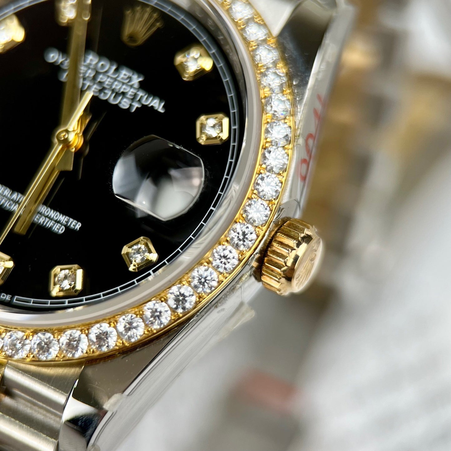 Rolex Datejust 36 mm Diamants 126283RBR Or jaune 18 carats et moissanite