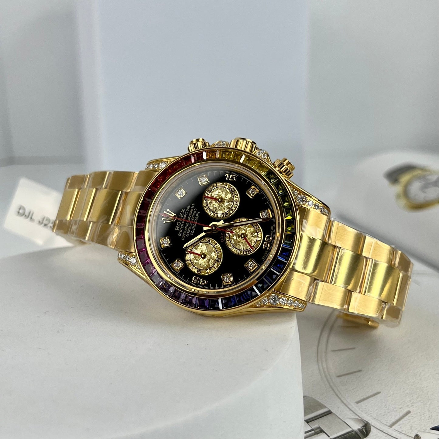 Rolex Cosmograph Daytona Rainbow 116598 RBOW-78608 [Or personnalisé, moissanite, pierre rubis]