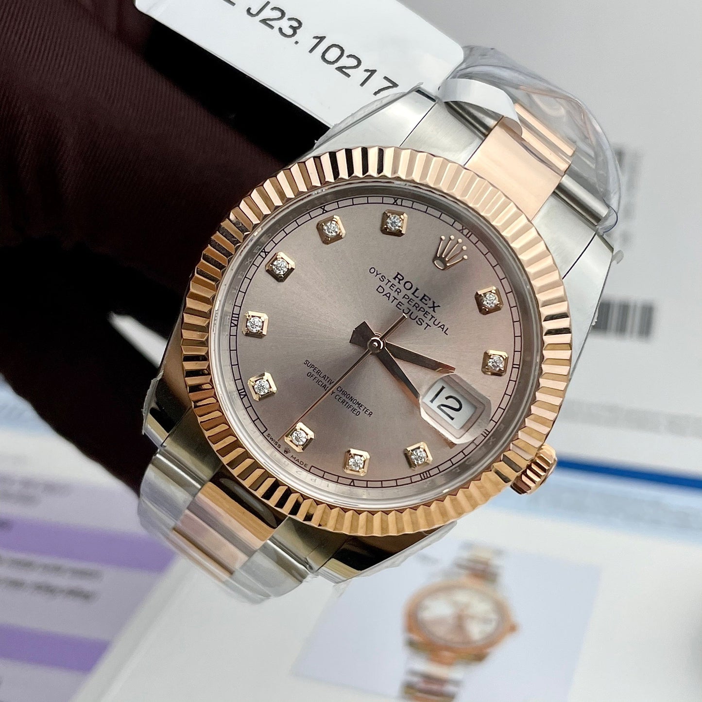 Rolex Datejust 41 mm Cadran Sundust recouvert d'or Everose 18 carats Oyster 126331