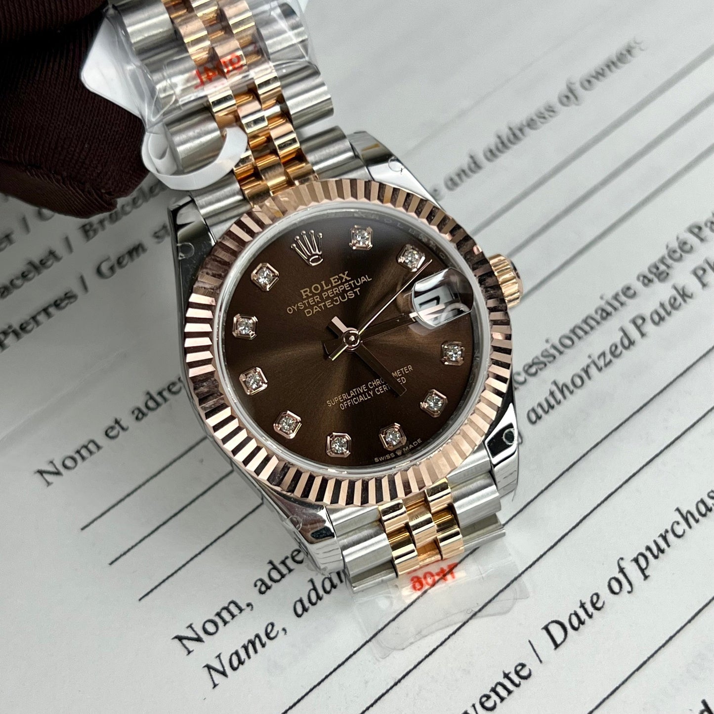 Rolex Lady Datejust 279171 31mm Chocolate dial and diamond