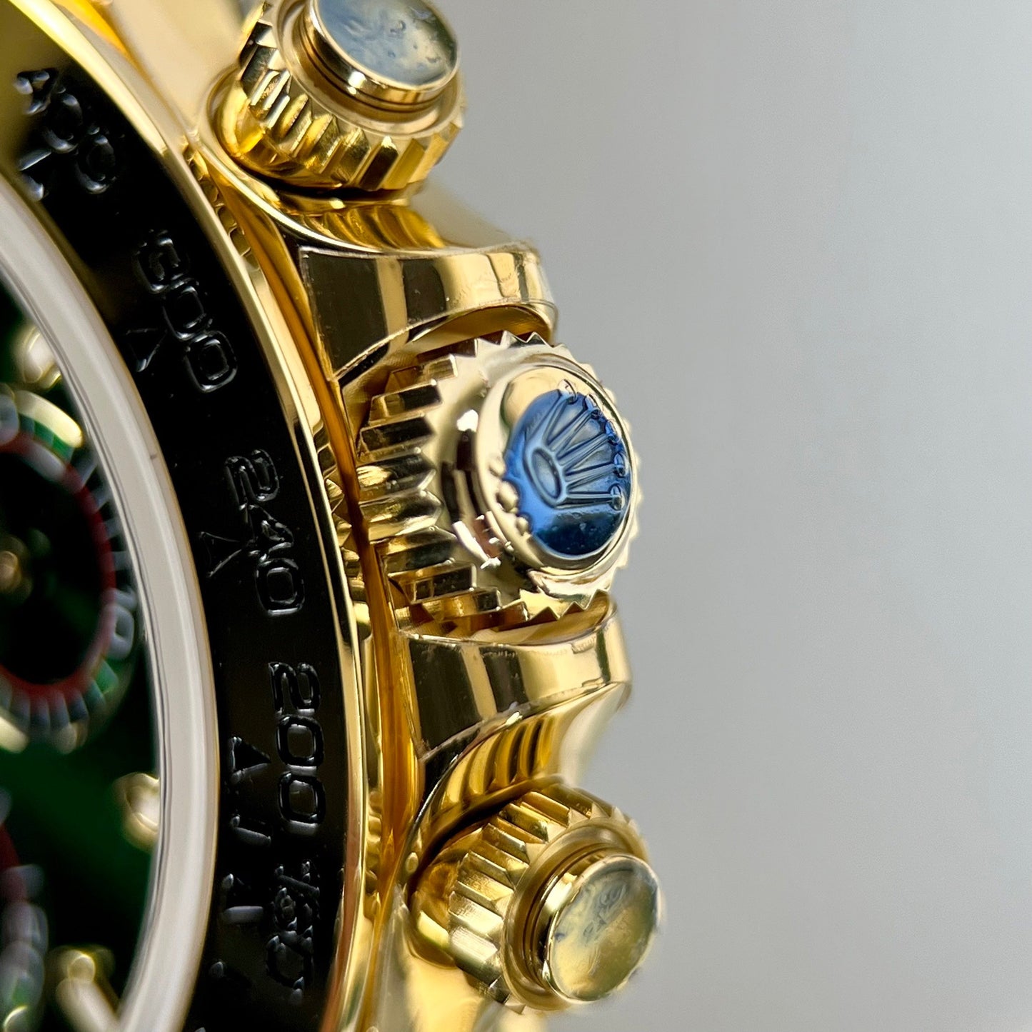 Rolex Yellow Gold Cosmograph Daytona 40 Watch Green Arabic Dial 116508 Coated 18k Yellow gold