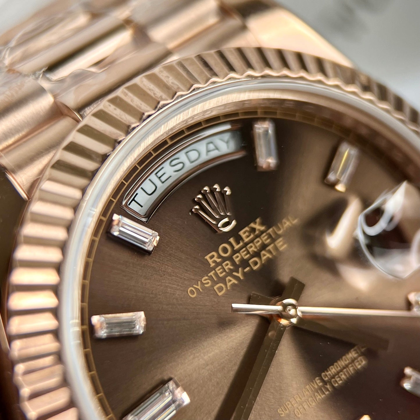 Rolex Day-Date 40mm 228235 chocolate dial 18k rose gold filled 150 gram