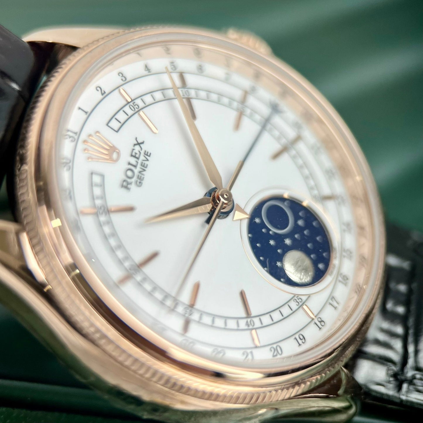 Rolex Cellini Moonphase 50535 18k rose gold filled KZ Factory