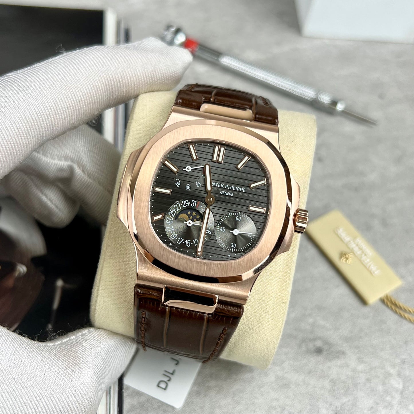 Patek Philippe Nautilus 5712 18k filled rose gold with grey dial from PPF