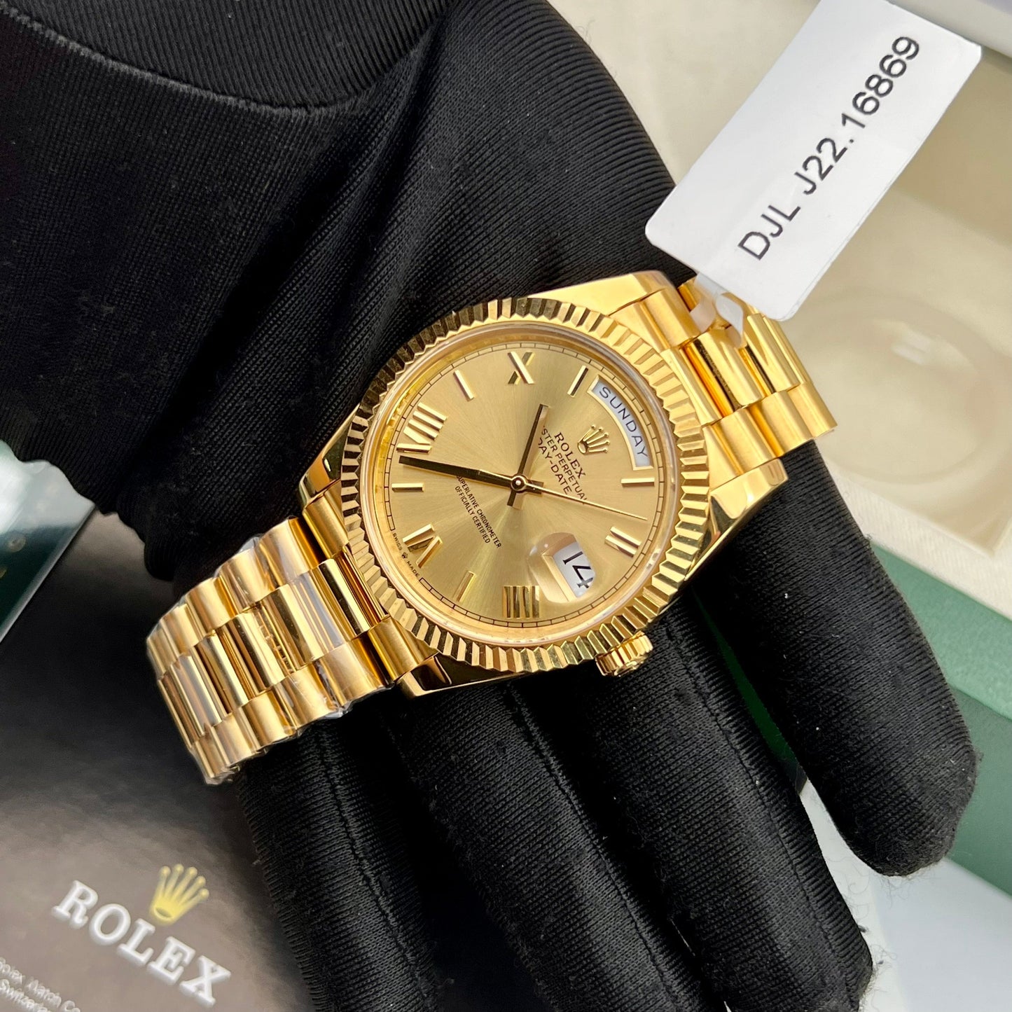 Montre Rolex Day-Date 40 pour homme 228238-0006 avec revêtement en or jaune 18 carats Meilleure édition 1:1