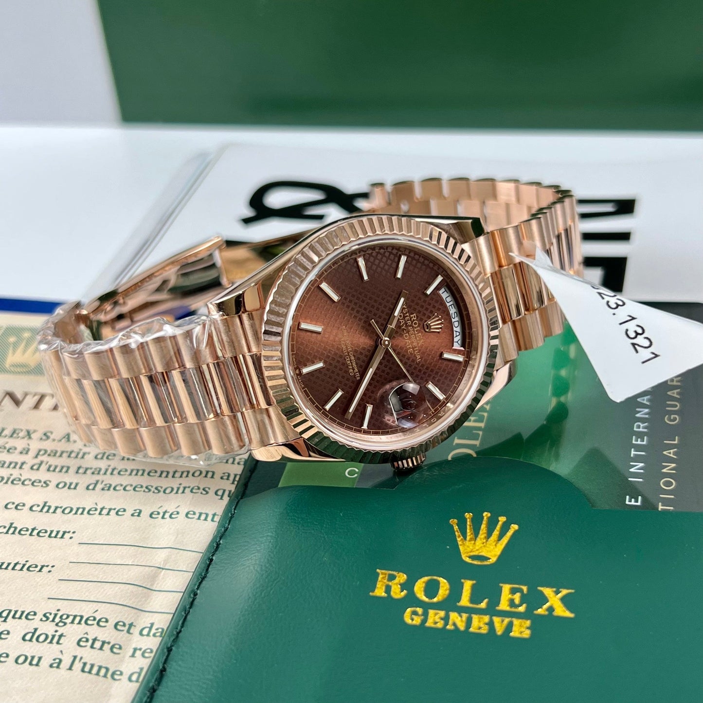 Rolex Day-Date 40 228235 chodmip Meilleure édition 1:1 revêtue d'or rose 18 carats 130 grammes