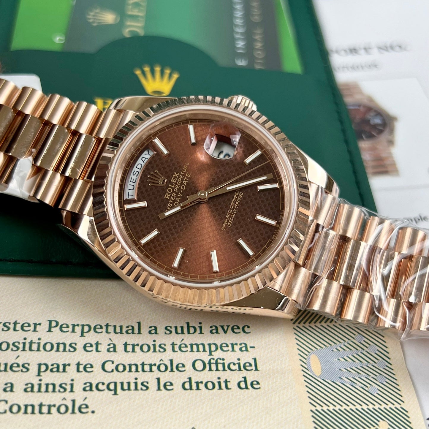 Rolex Day-Date 40 228235 chodmip Meilleure édition 1:1 revêtue d'or rose 18 carats 130 grammes