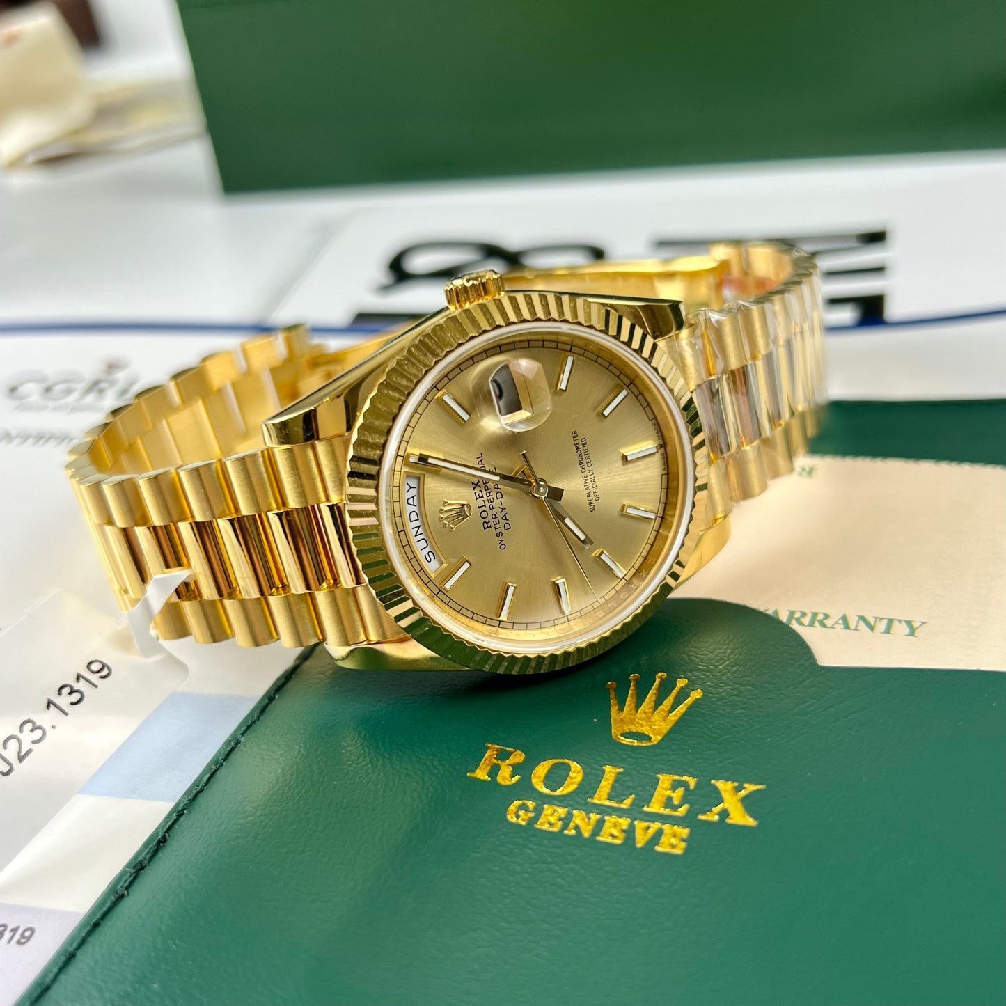 Rolex Day-Date 40 mm 228238-0003, beschichtetes 18-karätiges Gelbgold, beste 1:1-Edition, 130 Gramm