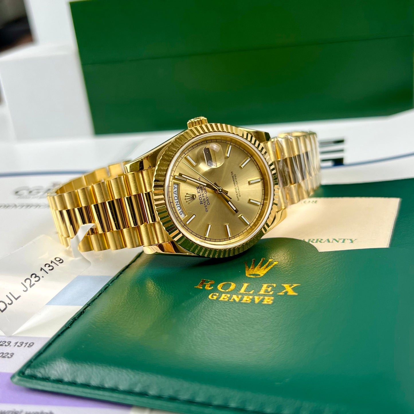 Rolex Day-Date 40 mm 228238-0003, beschichtetes 18-karätiges Gelbgold, beste 1:1-Edition, 130 Gramm