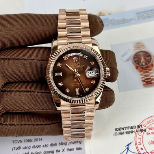 Rolex Day-Date 36 128235-0037 36mm 18k rose gold coated
