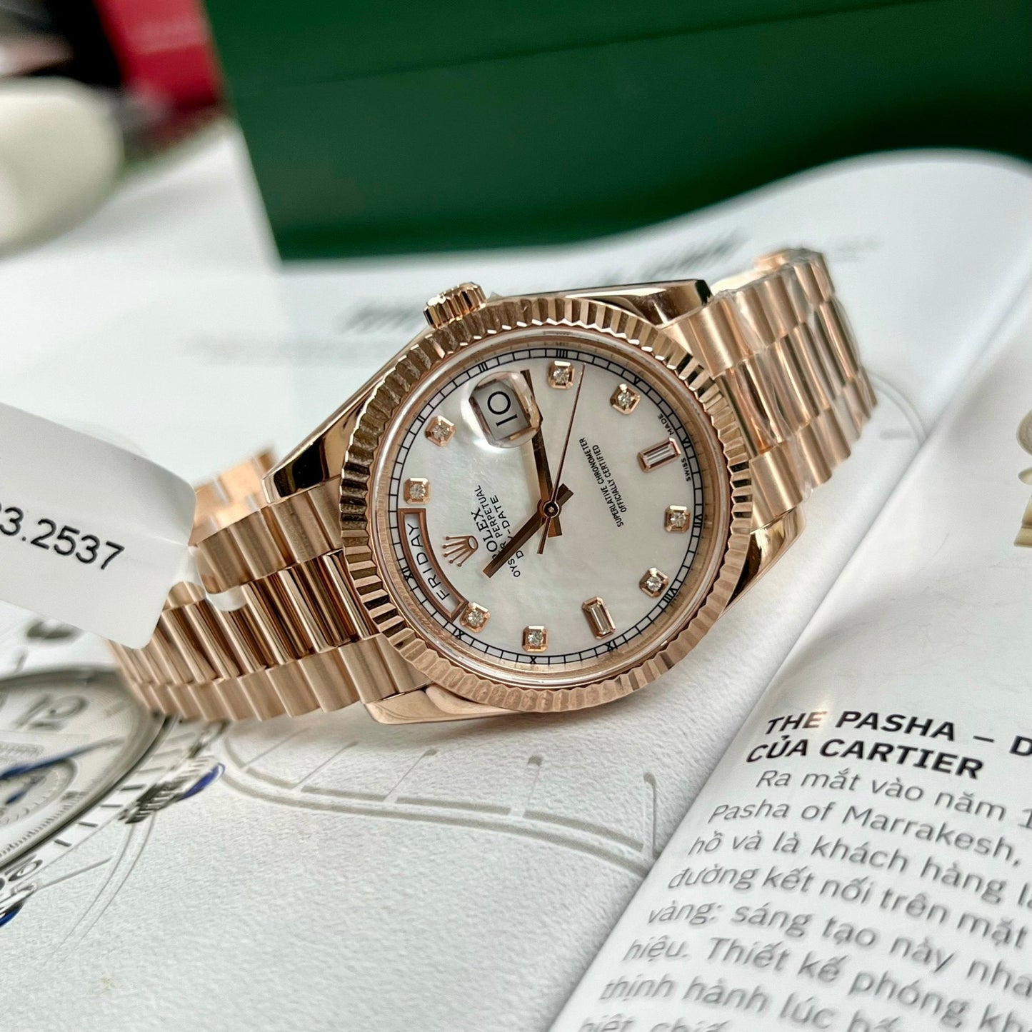 Rolex Day-Date 36 mm M128235-0029 Meilleure édition 1:1 revêtue d'or rose 18 carats 130 grammes