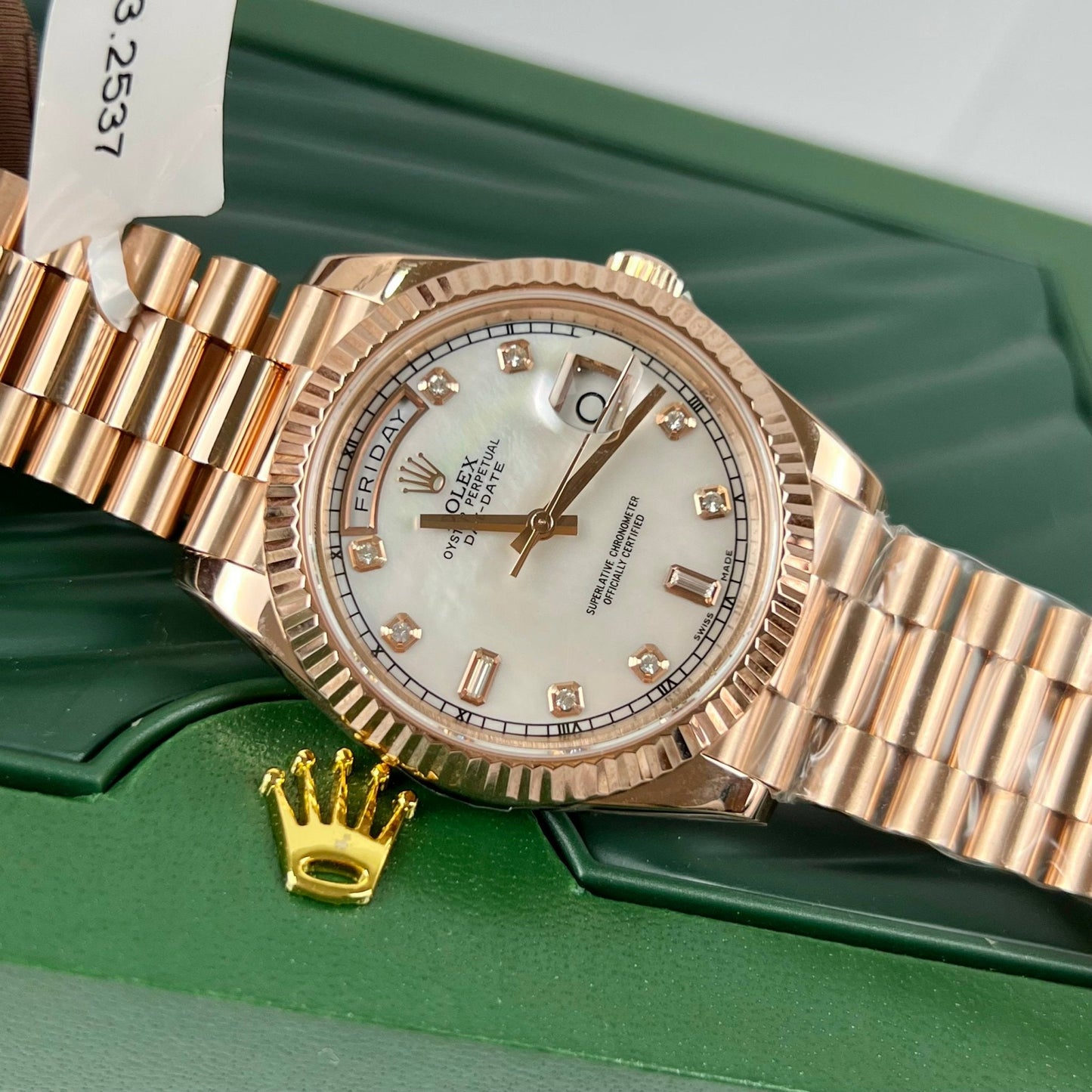 Rolex Day-Date 36 mm M128235-0029 Meilleure édition 1:1 revêtue d'or rose 18 carats 130 grammes