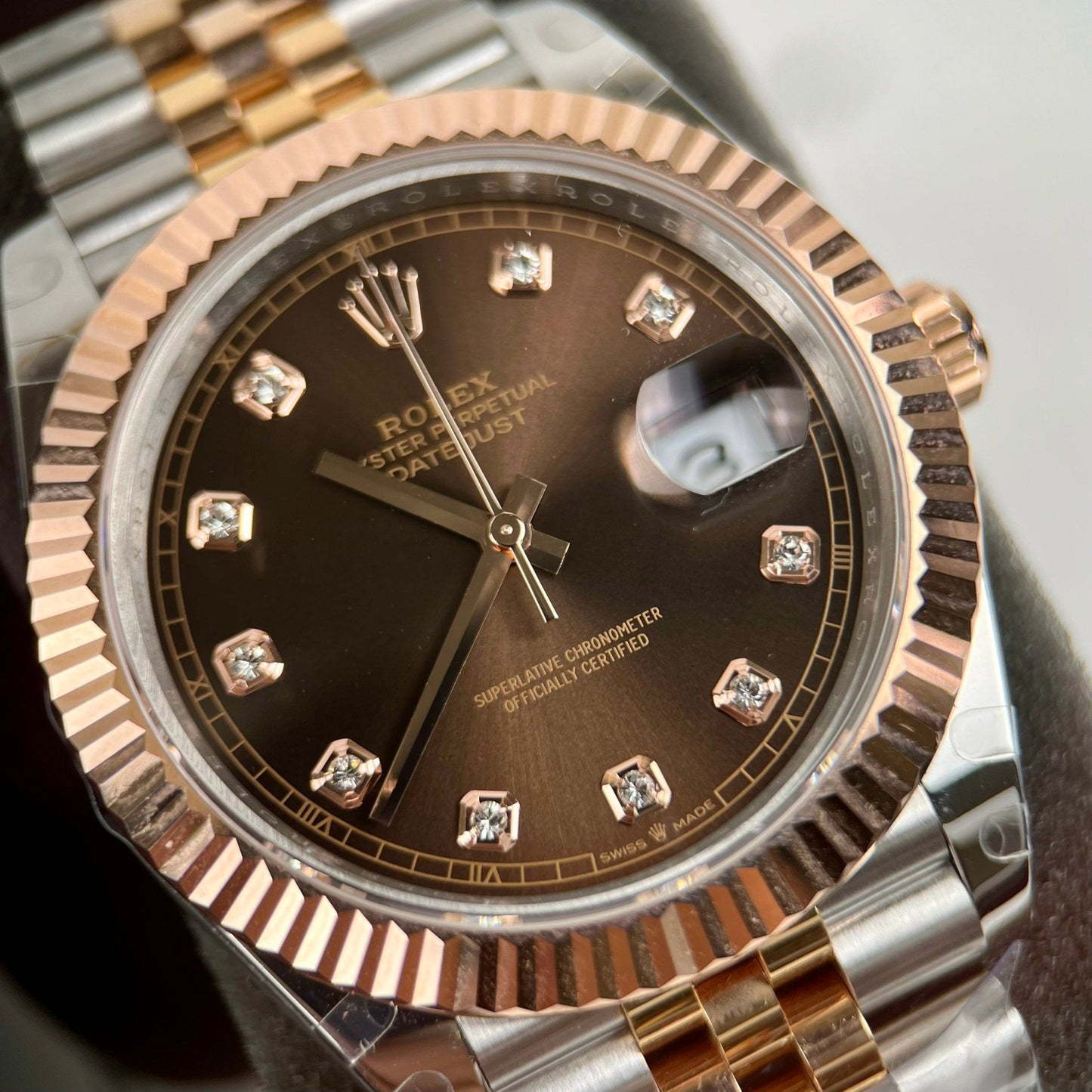 Rolex Datejust 41mm 126331-0004 Chocolate Dial custom 18k gold filled Best 1:1 Edition