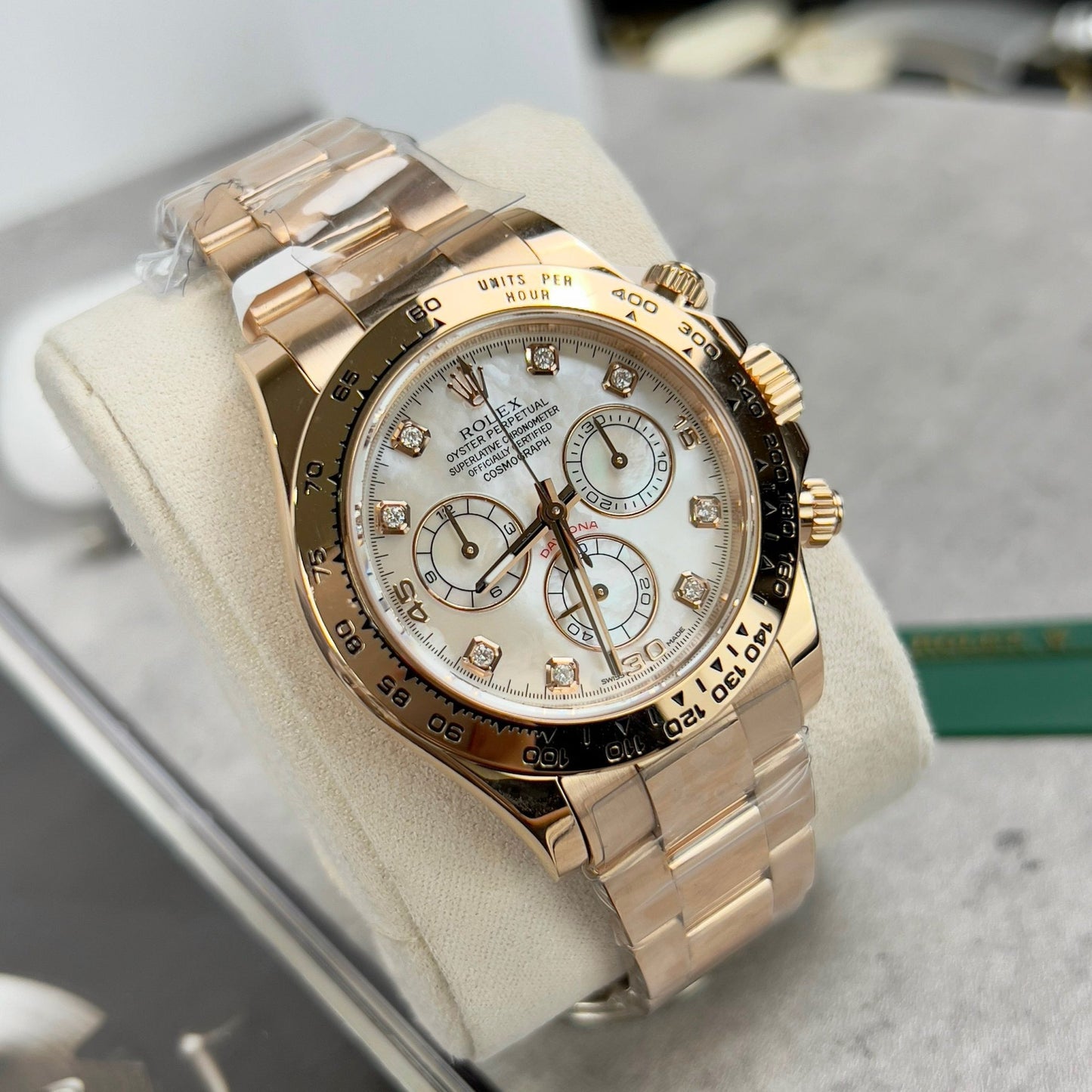 Rolex Daytona Cosmograph with Mother of Pearl Dial 40mm 116528 custom 18k gold filled Best 1:1 Edition