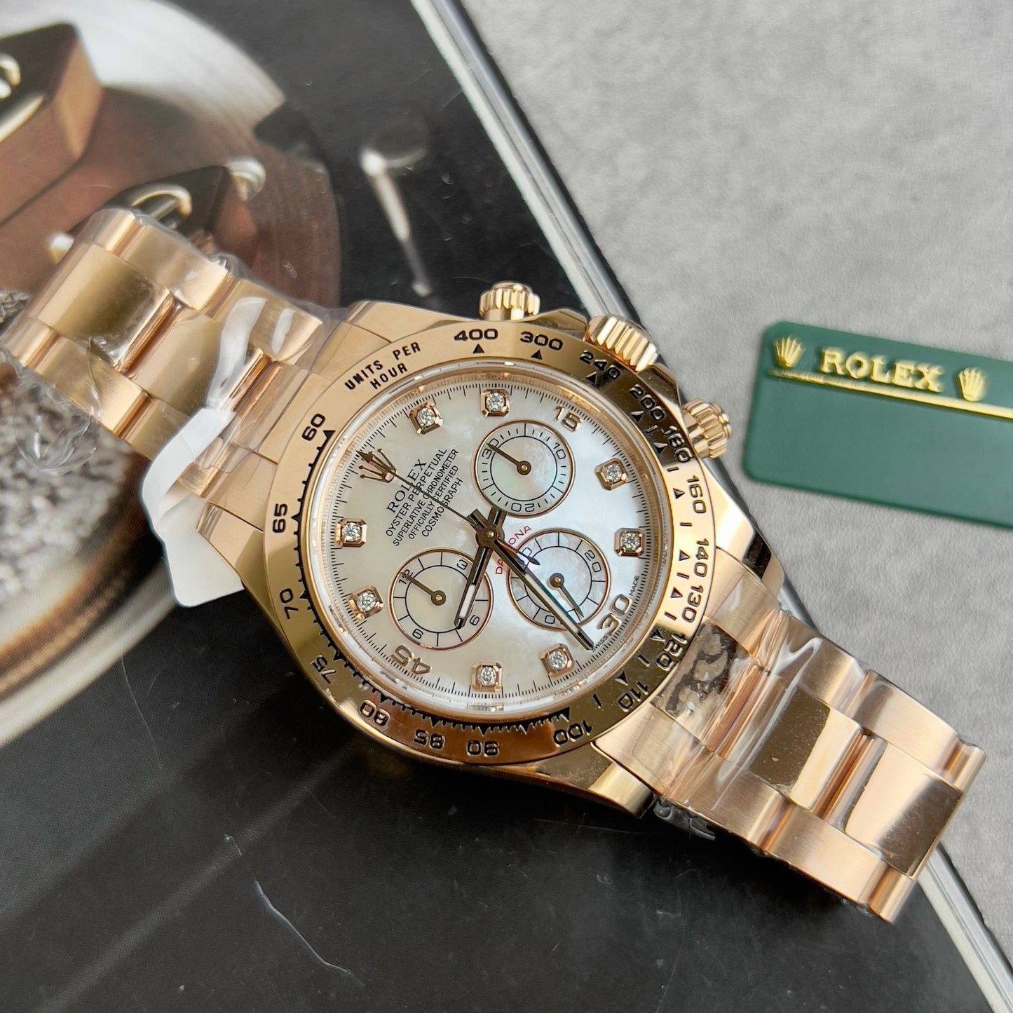 Rolex Daytona Cosmograph with Mother of Pearl Dial 40mm 116528 custom 18k gold filled Best 1:1 Edition