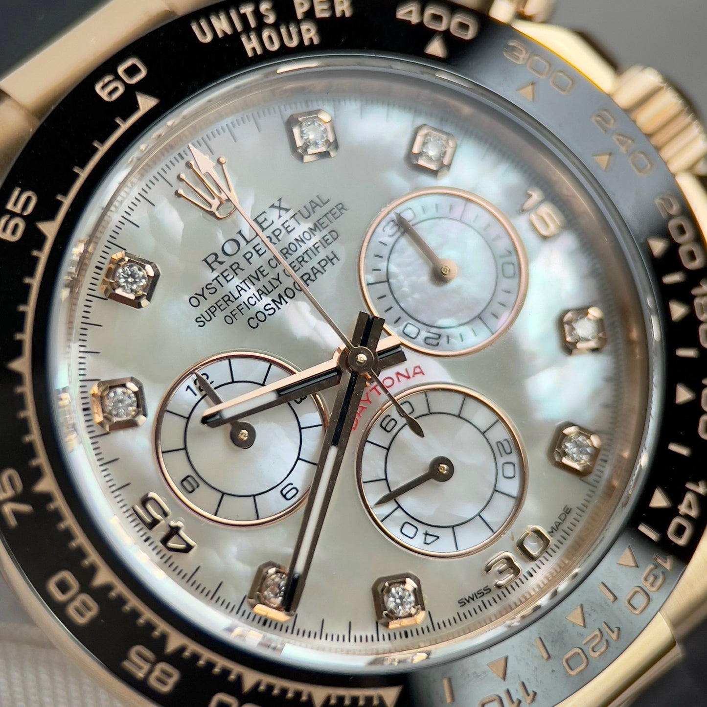 Rolex Cosmograph Daytona 116518LN Mother of Pearl Dial custom 18k gold filled Best 1:1 Edition